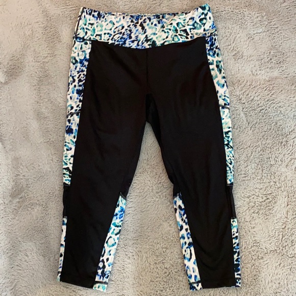 LuLaRoe Pants - Lularoe Rise black & blue leopard Fearless legging
